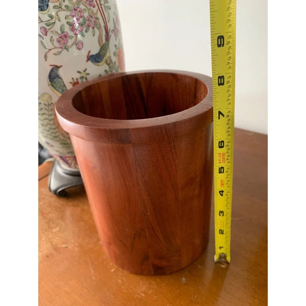 Hearth & Hand with Magnolia Wood Utensil Holder Wine Chiller Acacia Brown 7in
